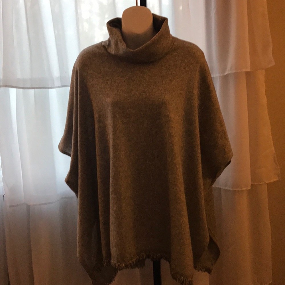 Stylish heather grey poncho